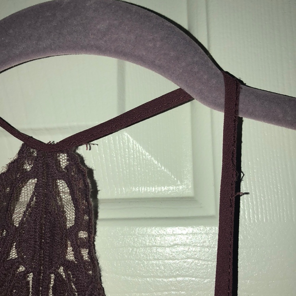 LA Hearts Burgundy Blousy Tank w/ lace racerback - Picture 7 of 7
